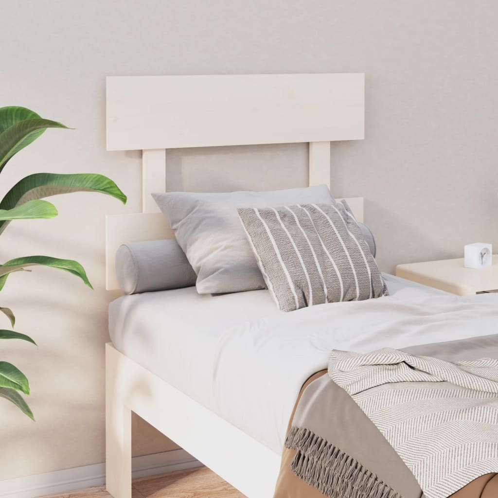 Sänggavel vit 93,5x3x81 cm massiv furu