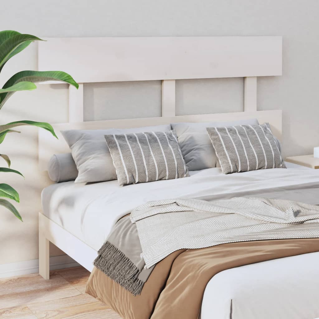 Sänggavel vit 124x3x81 cm massiv furu