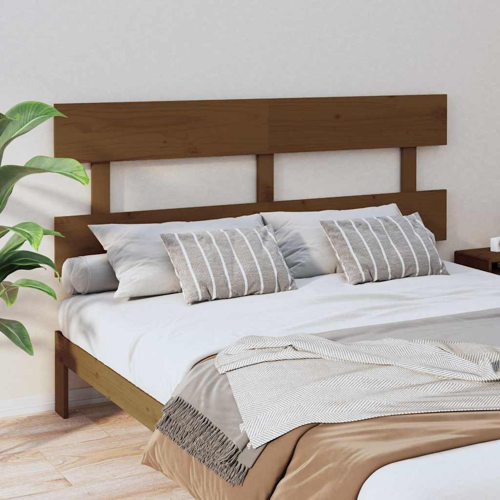 Sänggavel honungsbrun 154x3x81 cm massiv furu