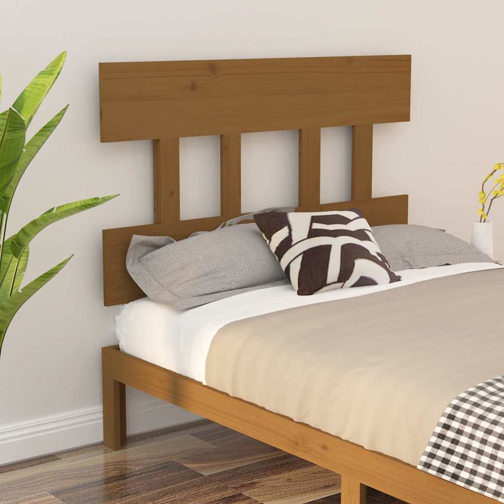 Sänggavel honungsbrun 103,5x3x81 cm massiv furu