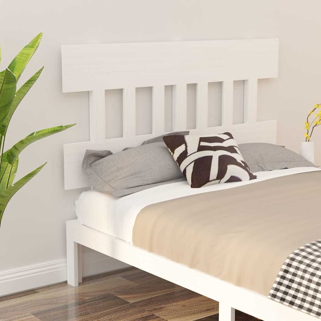 Sänggavel vit 203,5x3x81 cm massiv furu