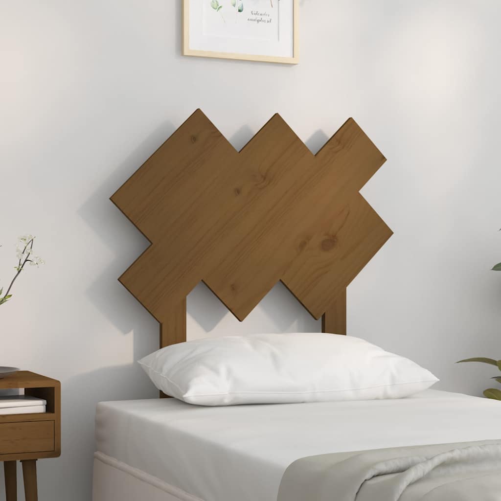 Sänggavel honungsbrun 72,5x3x81 cm massiv furu