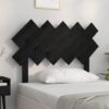 Sänggavel svart 104x3x80,5 cm massiv furu