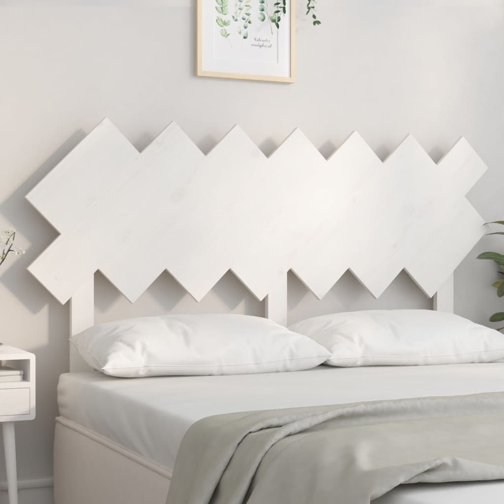 Sänggavel vit 141x3x80,5 cm massiv furu