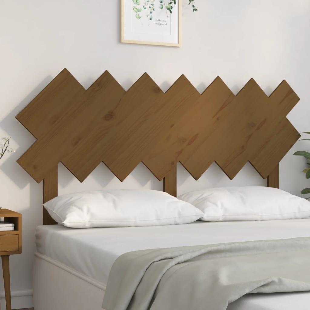 Sänggavel honungsbrun 151,5x3x81 cm massiv furu