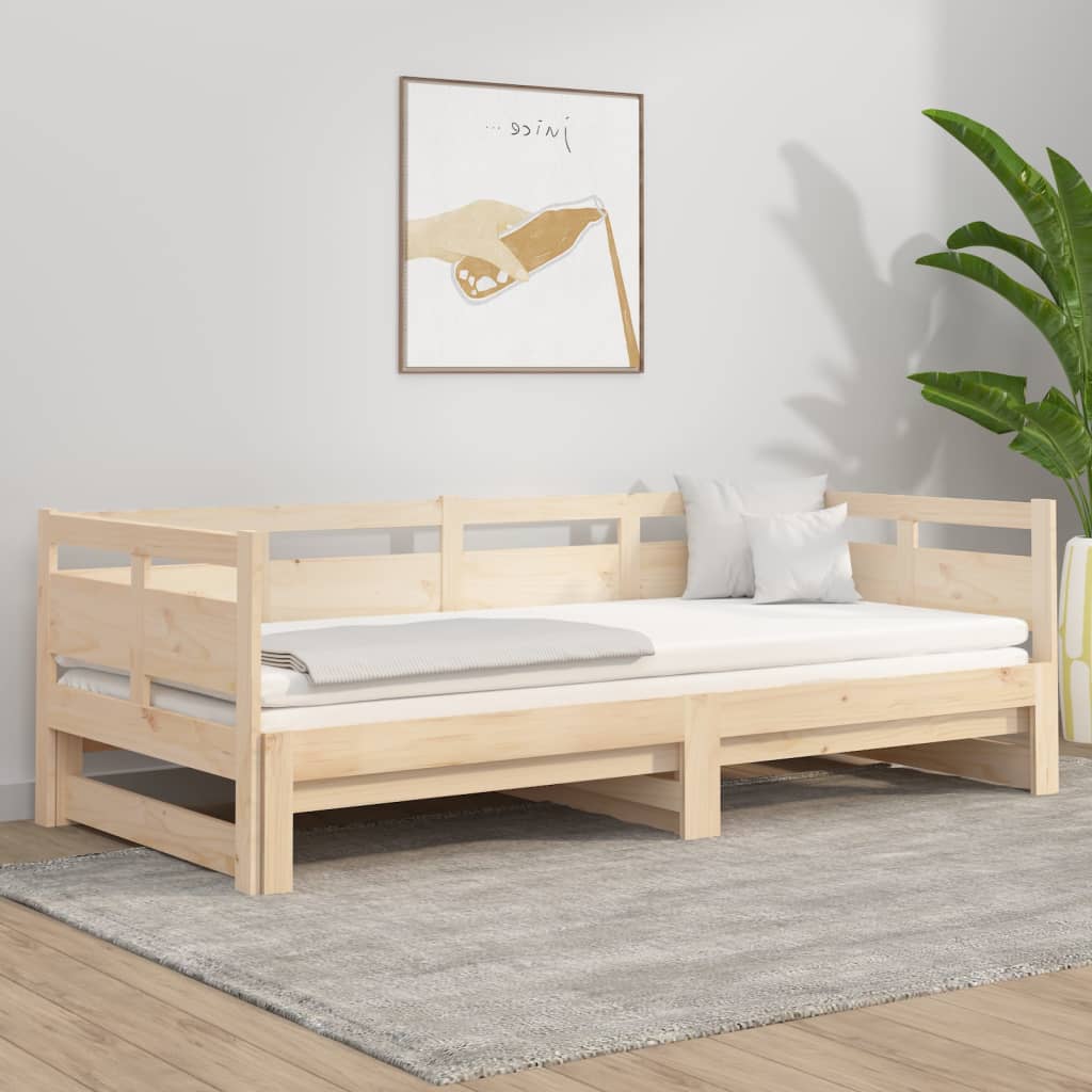 Bäddsoffa massiv furu 2x(80x200) cm