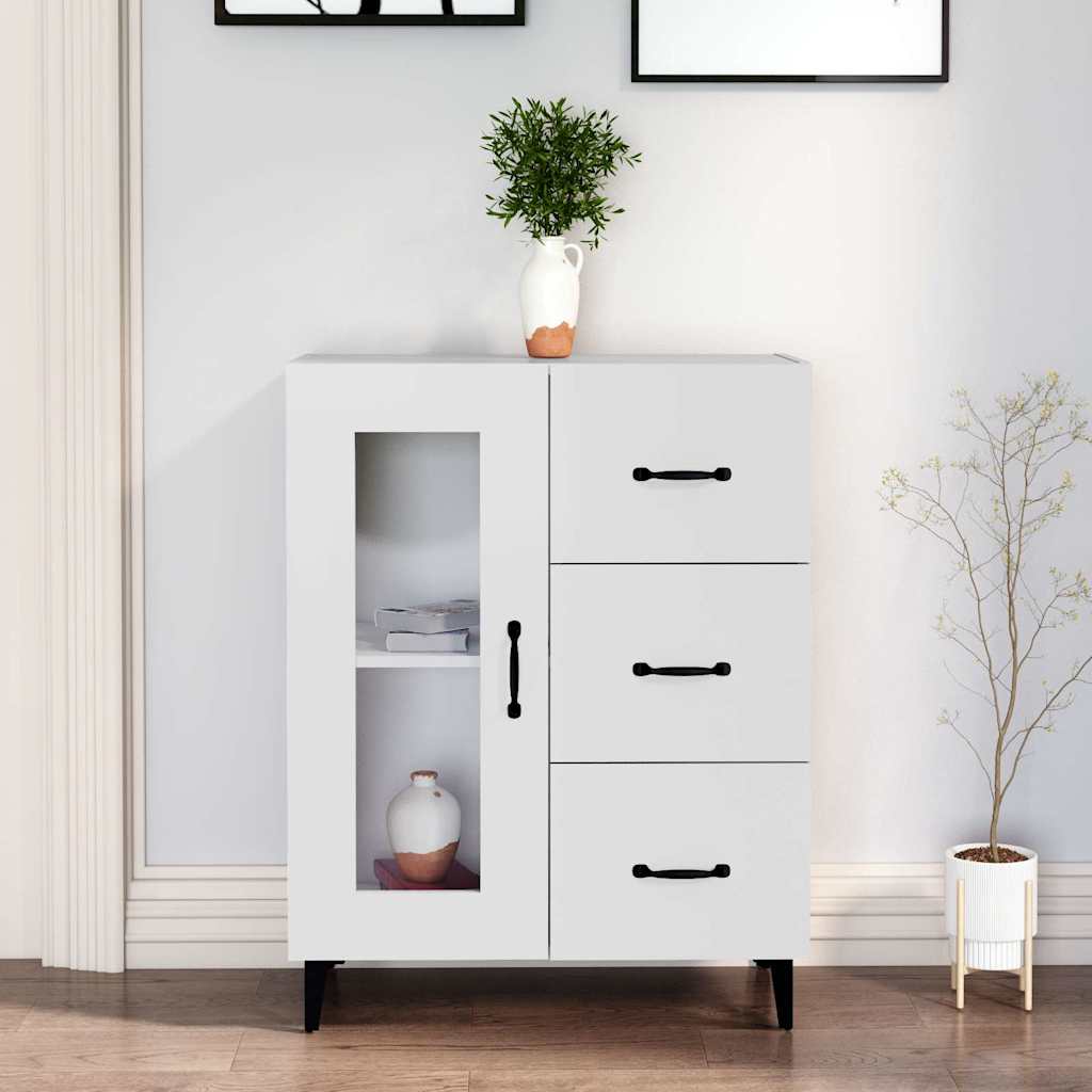 Skåp vit 69,5x34x90 cm konstruerat trä