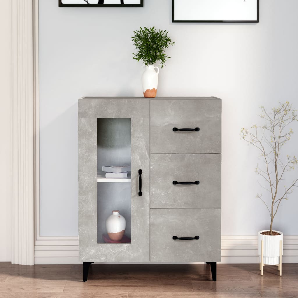 Skänk betonggrå 69,5x34x90 cm konstruerat trä