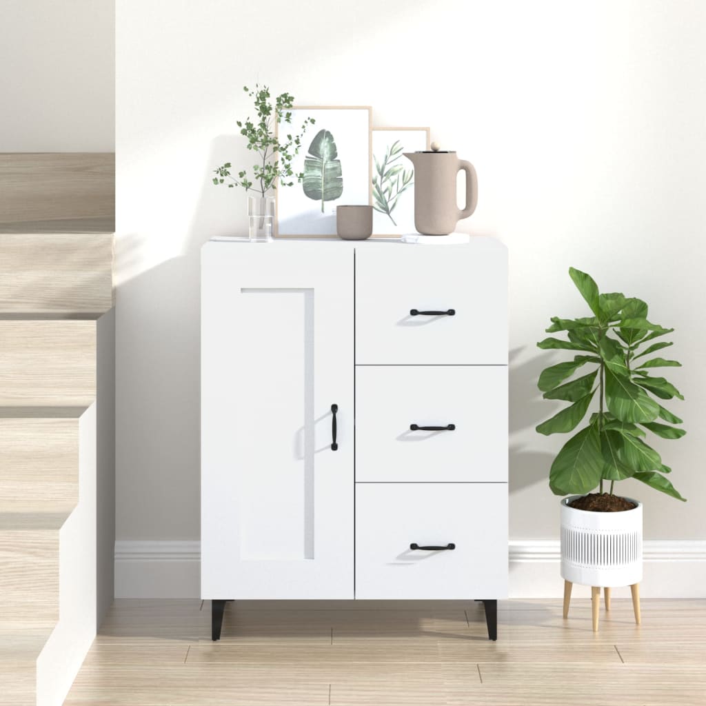 Skåp vit 69,5x34x90 cm konstruerat trä