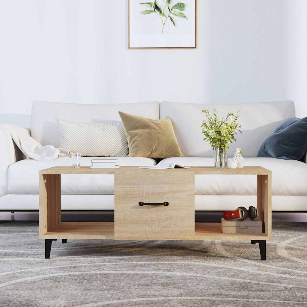 Soffbord sonoma-ek 102x50x40 cm konstruerat trä