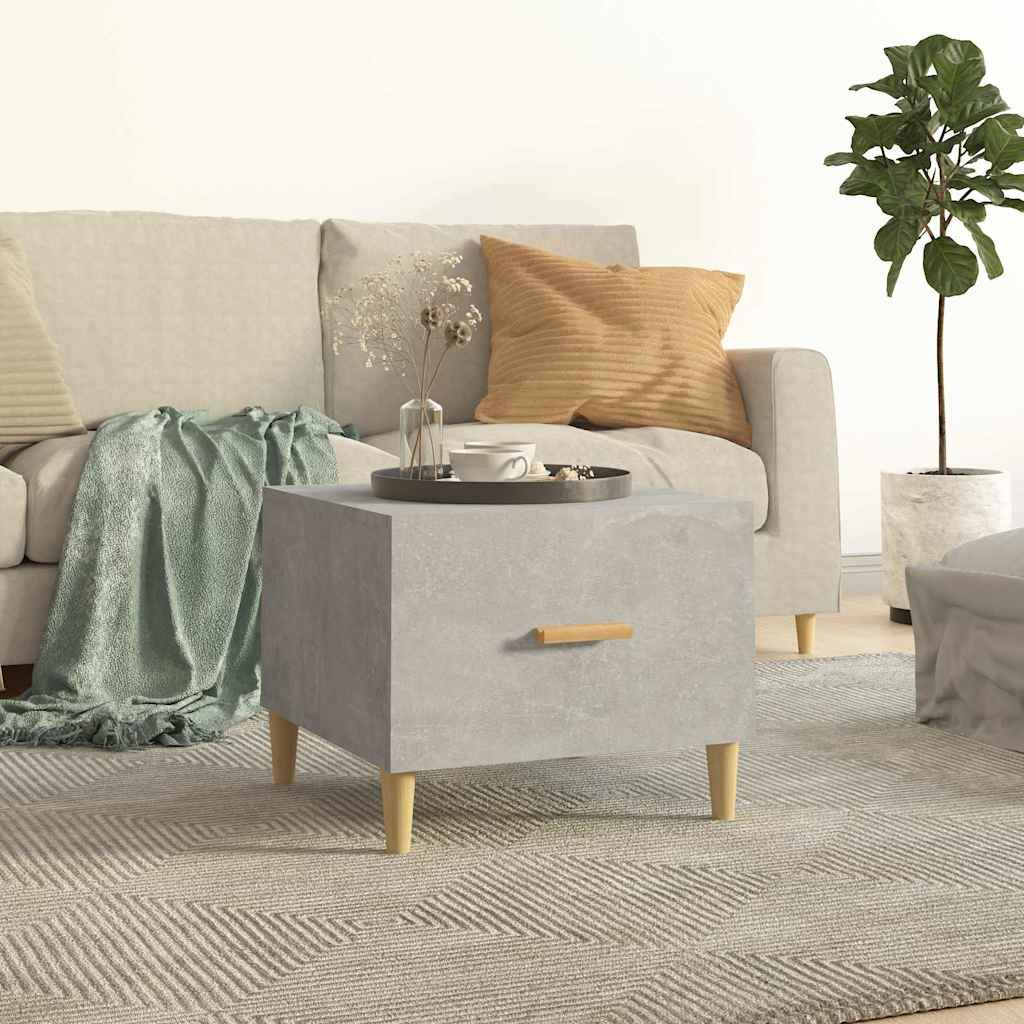 Soffbord betonggrå 50x50x40 cm konstruerat trä
