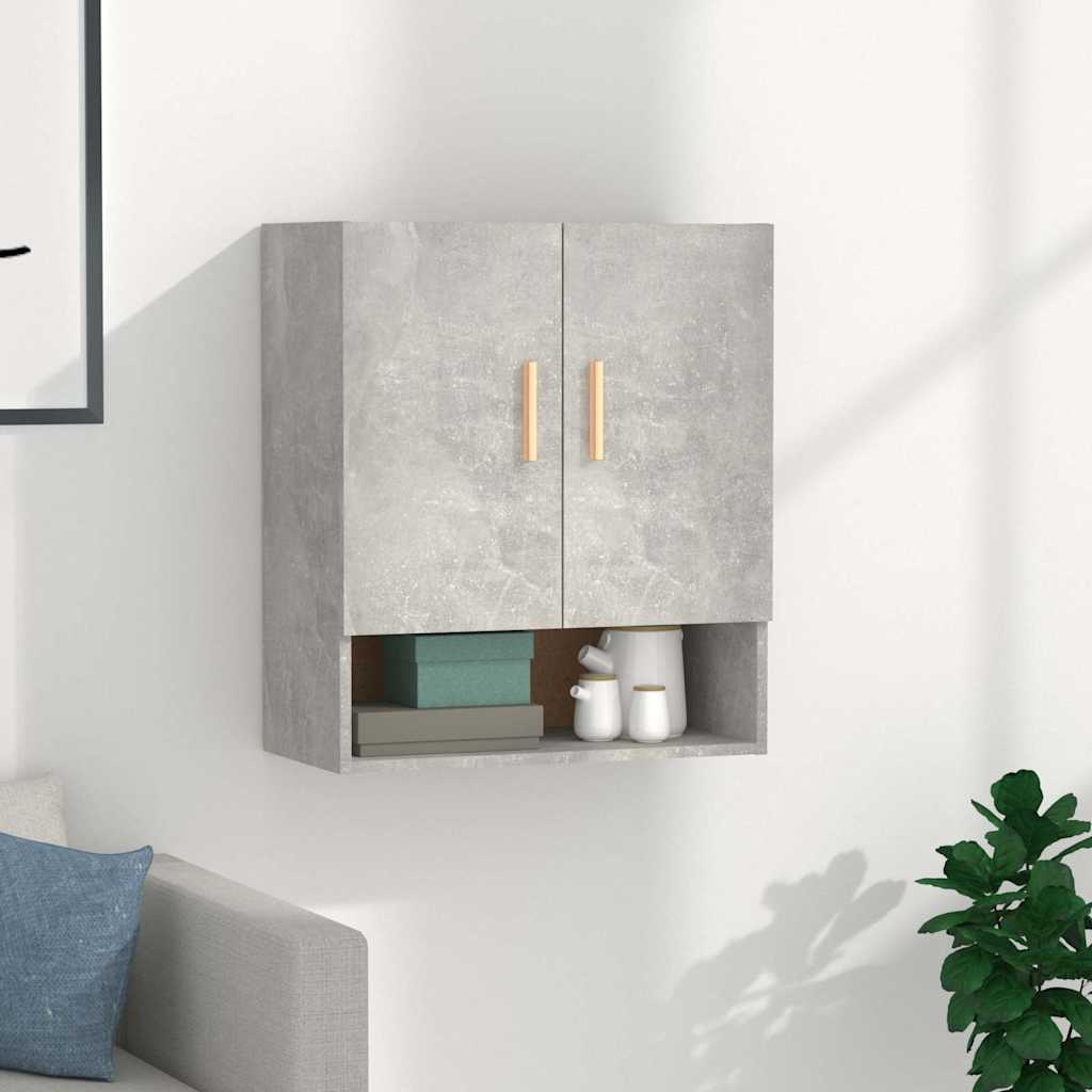 Väggskåp betonggrå 60x31x70 cm konstruerat trä