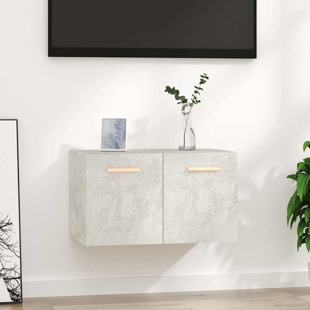 Väggskåp betonggrå 60x36,5x35 cm konstruerat trä