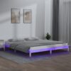 Sängram LED vit 120x200 cm massivt trä