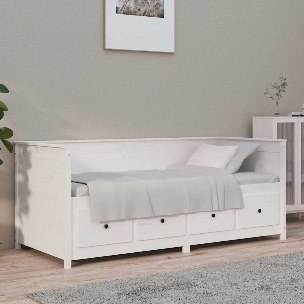 Dagbädd utan madrass vit 90x190 cm massiv furu