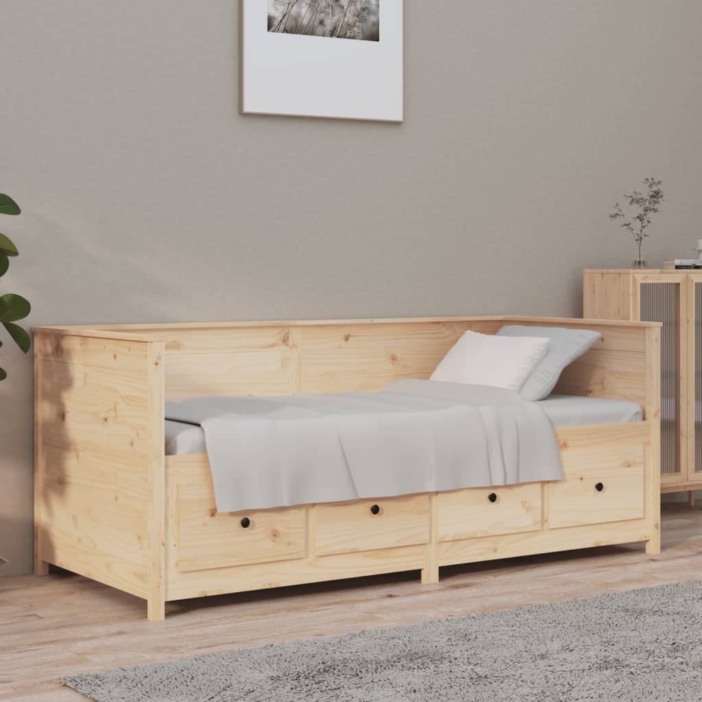 Dagbädd utan madrass 75x190 cm massiv trä furu