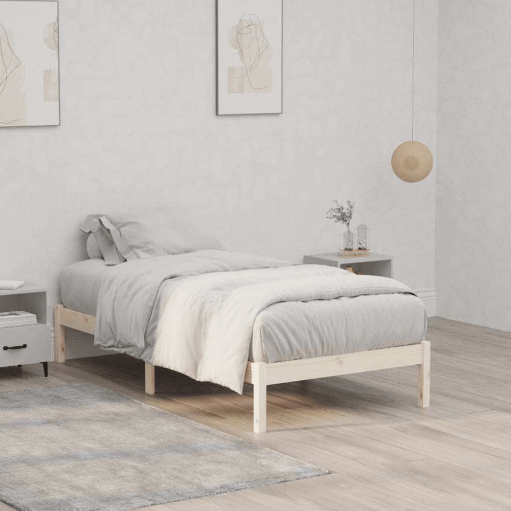Sängram utan madrass 100x190 cm massiv furu twin
