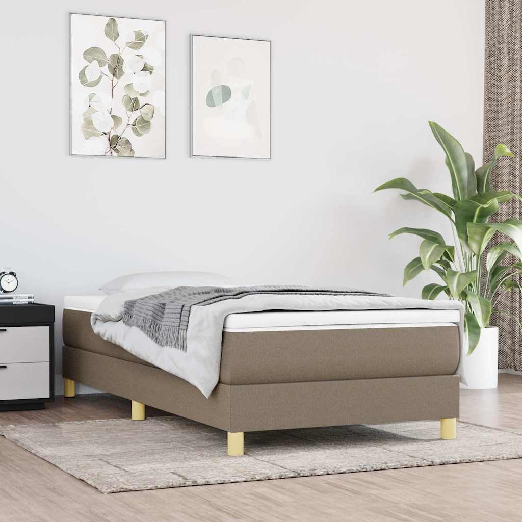 Boxspring-sängram Taupe 90x190 cm tyg