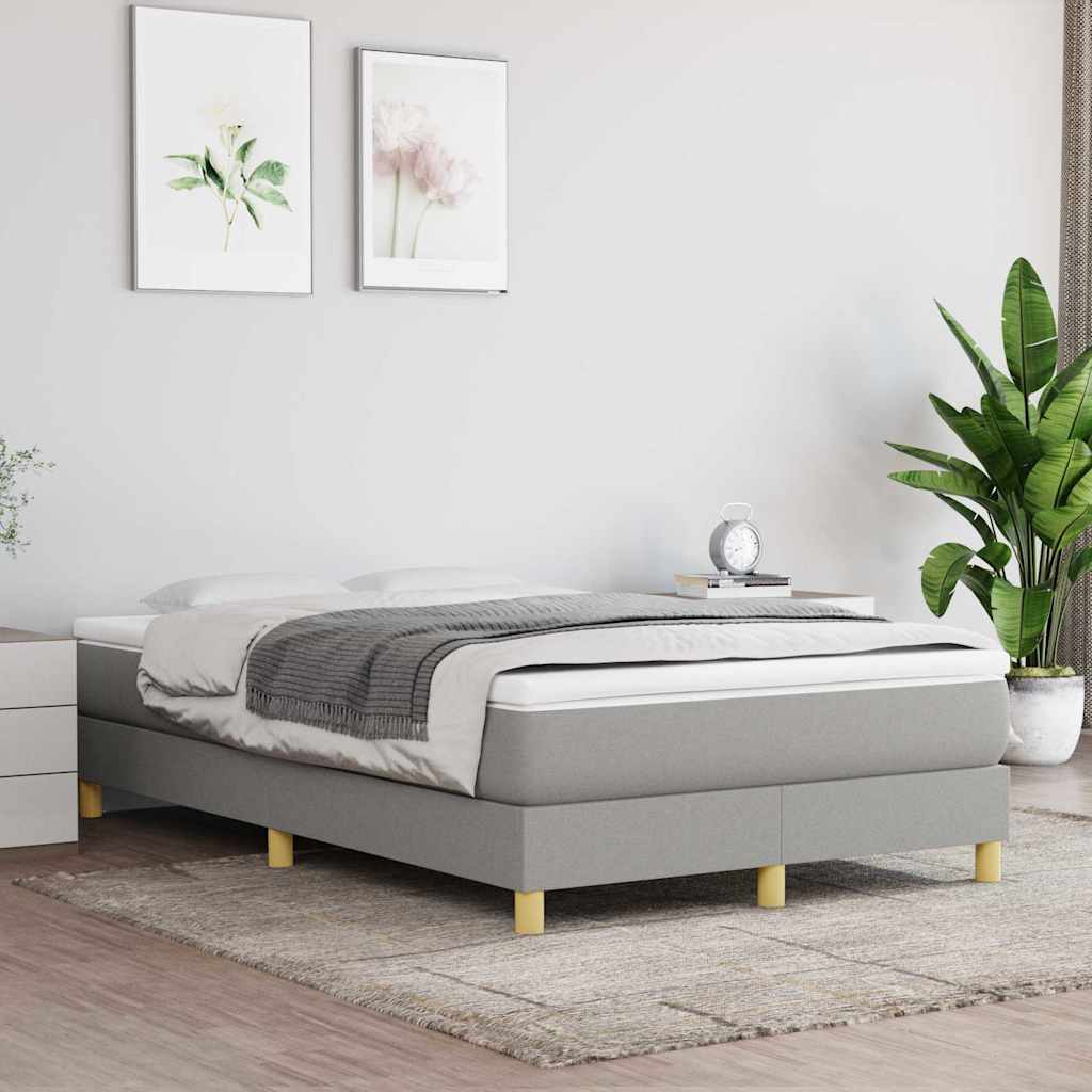Boxspring-sängram ljusgrå 120x200 cm tyg
