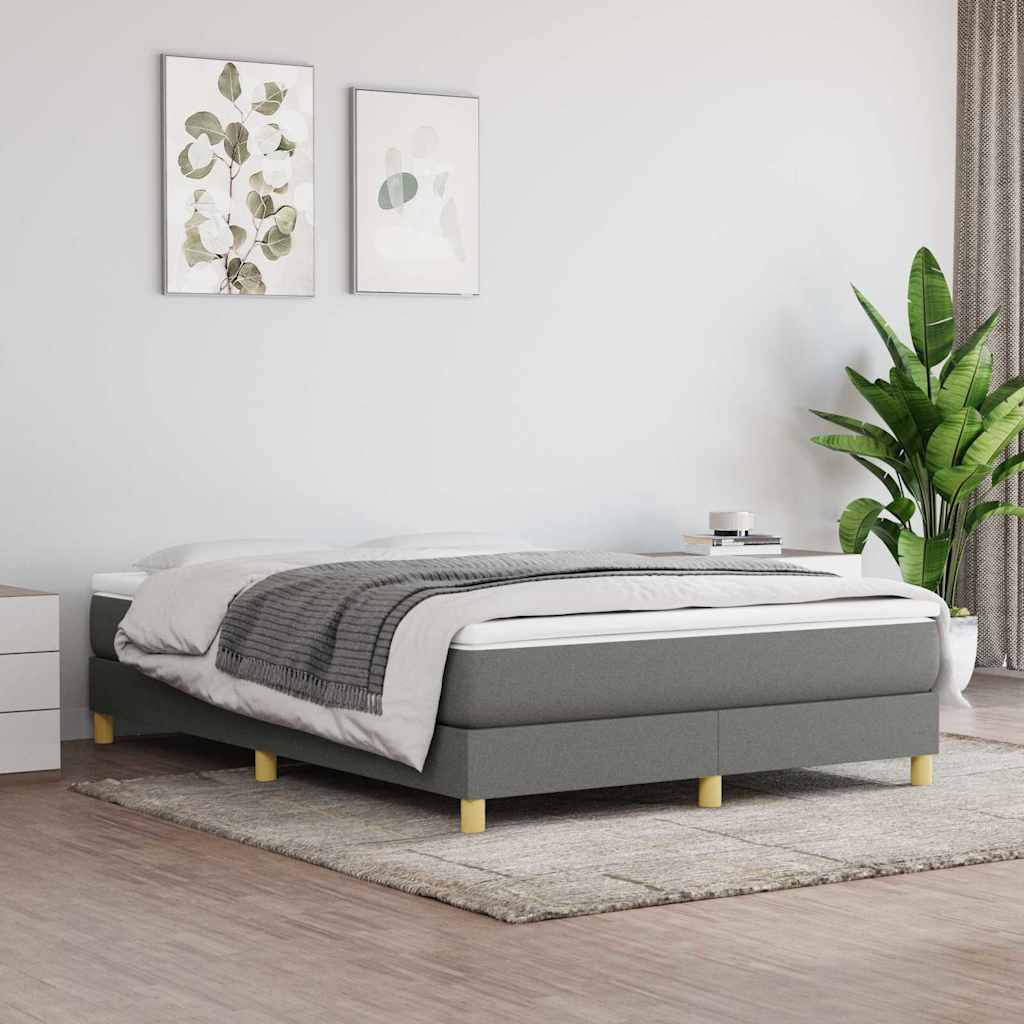 Boxspring-sängram mörkgrå 140x190 cm tyg