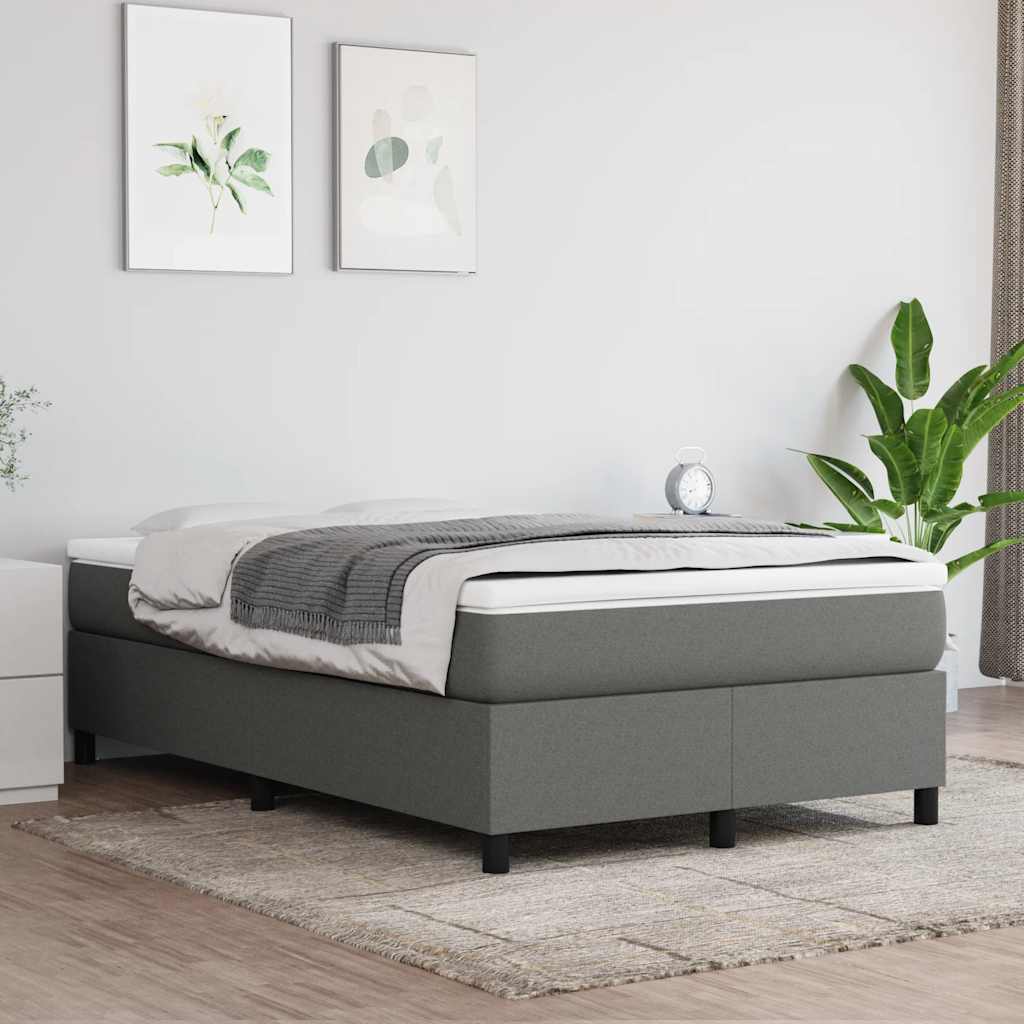 Boxspring-sängram mörkgrå 120x200 cm tyg
