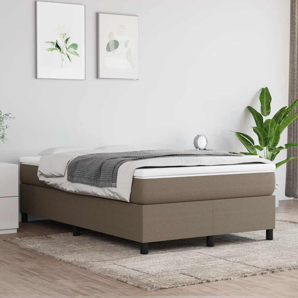 Boxspring-sängram taupe 120x200 cm tyg