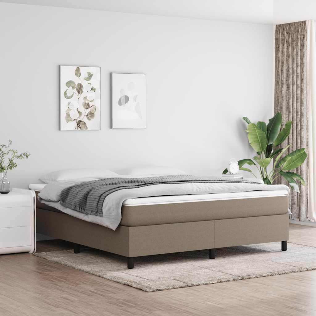 Boxspring-sängram taupe 160x200 cm tyg