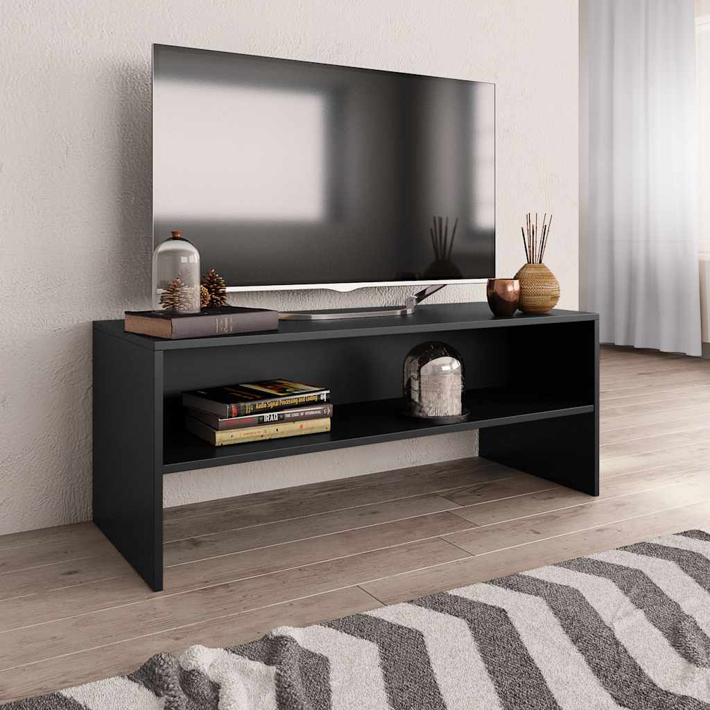 TV-bänk svart 100x40x40 cm konstruerat trä