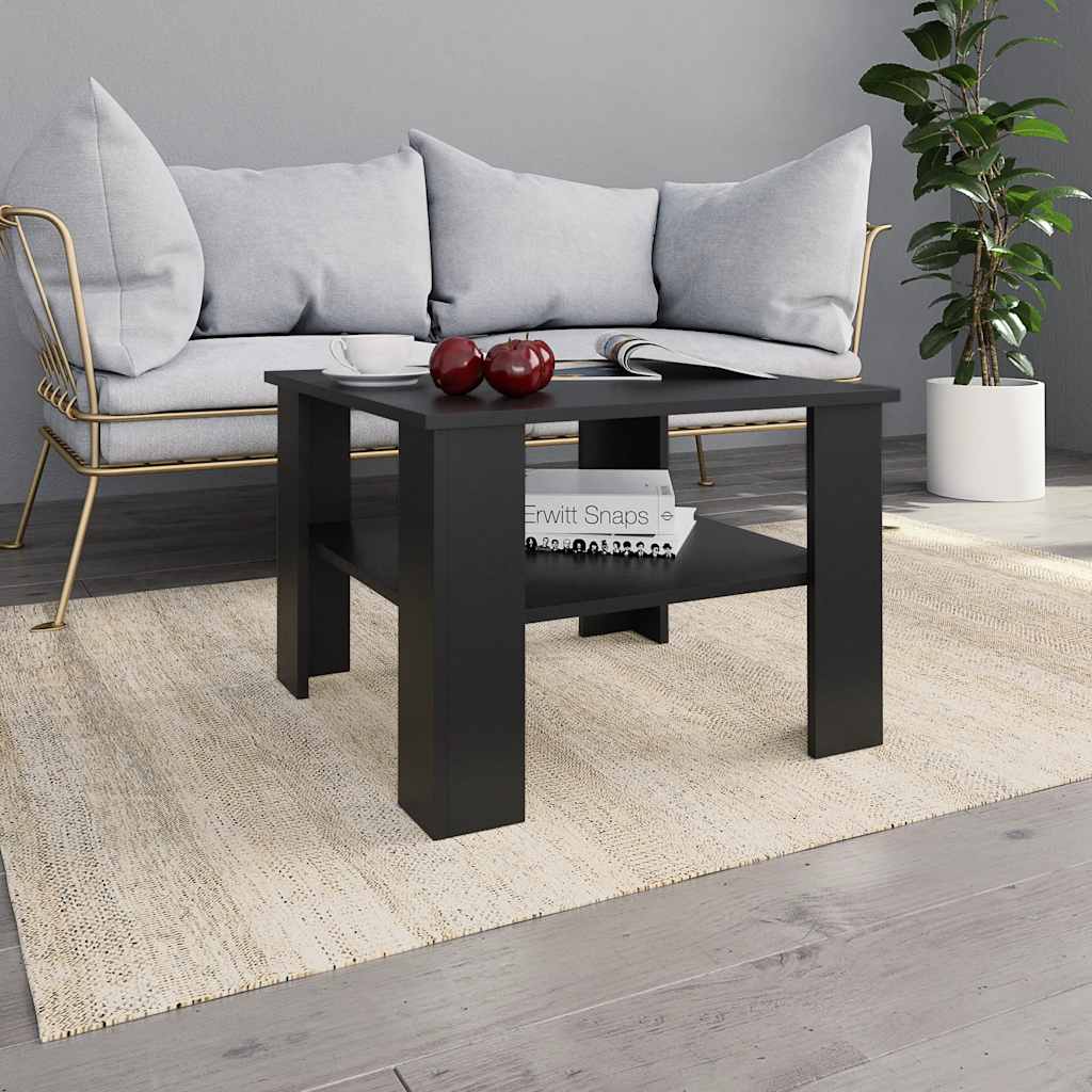 Soffbord svart 60x60x42 cm konstruerat trä
