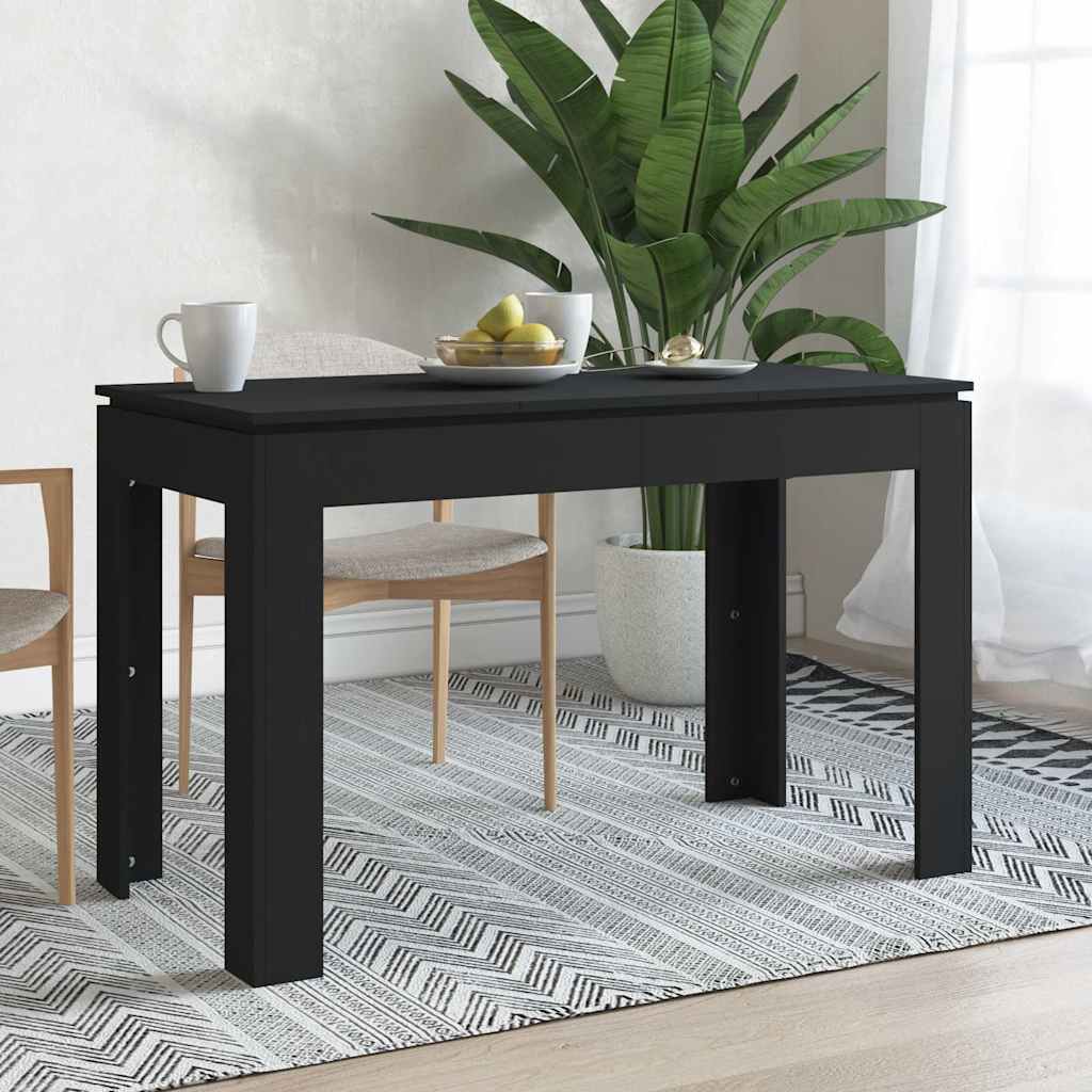 Matbord svart 120x60x76 cm konstruerat trä