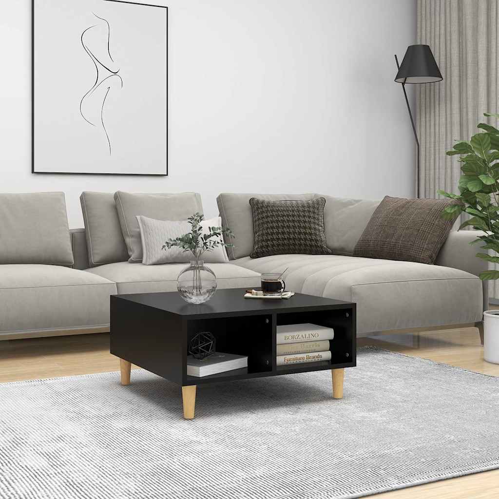 Soffbord svart 60x60x30 cm konstruerat trä