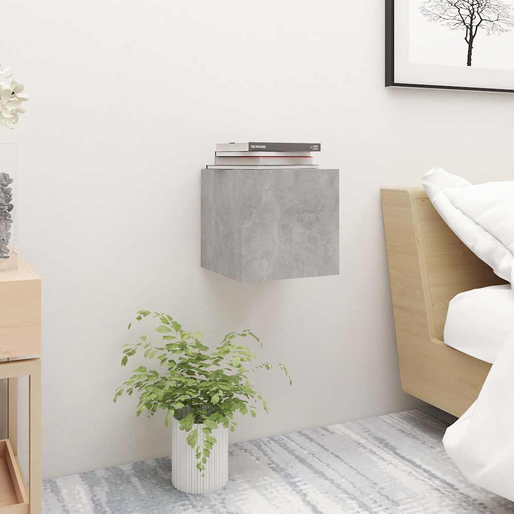 Sängbord 2 st betonggrå 30,5x30x30 cm konstruerat trä