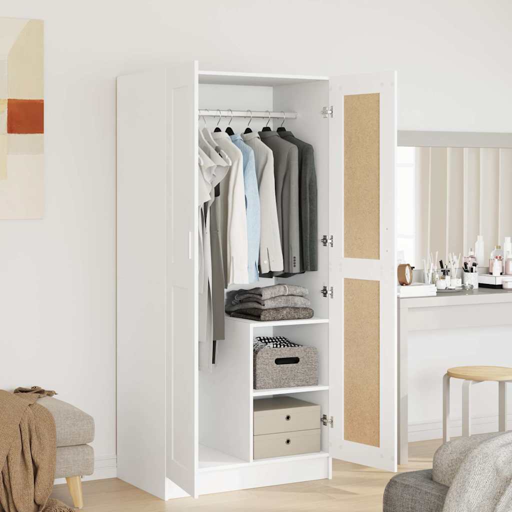 Garderob vit 82,5x51,5x180 cm konstruerat trä