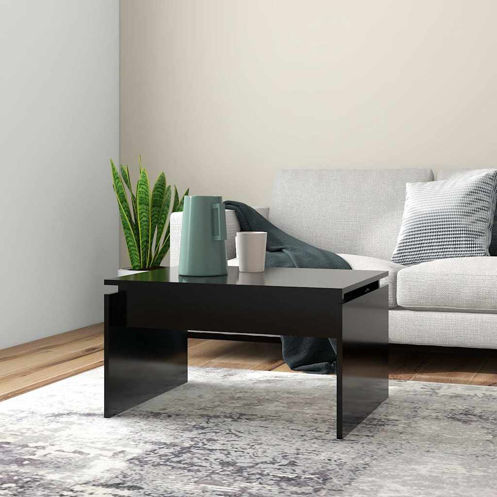 Soffbord svart 68x50x38 cm konstruerat trä