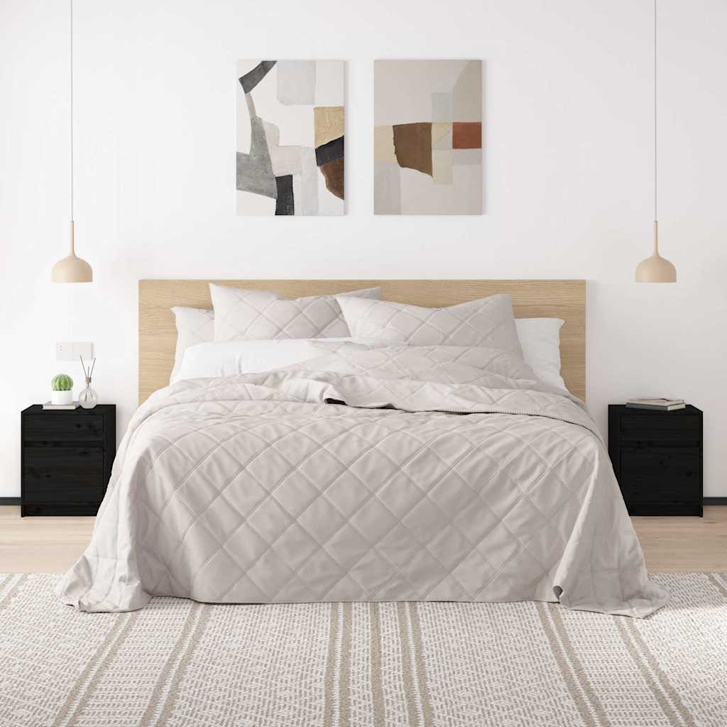 Sängbord 2 st svart 40x31x50 cm massivt furu