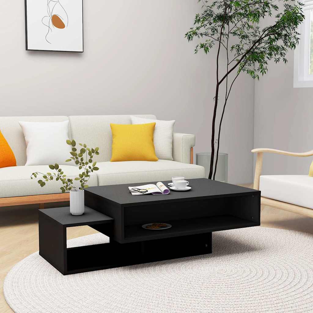 Soffbord svart 105x55x32 cm konstruerat trä