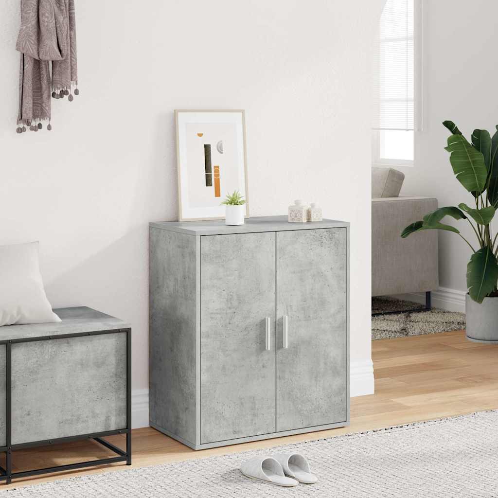 Skoskåp betonggrå 60x35x70 cm konstruerat trä