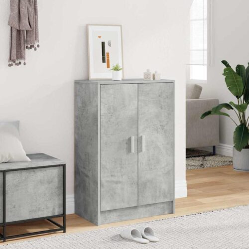 Skoskåp betonggrå 60x35x92 cm konstruerat trä