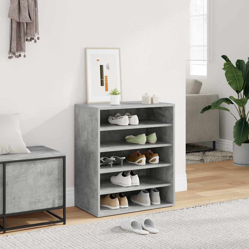 Skoskåp betonggrå 60x35x70 cm konstruerat trä