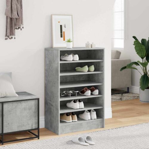 Skoskåp betonggrå 60x35x92 cm konstruerat trä