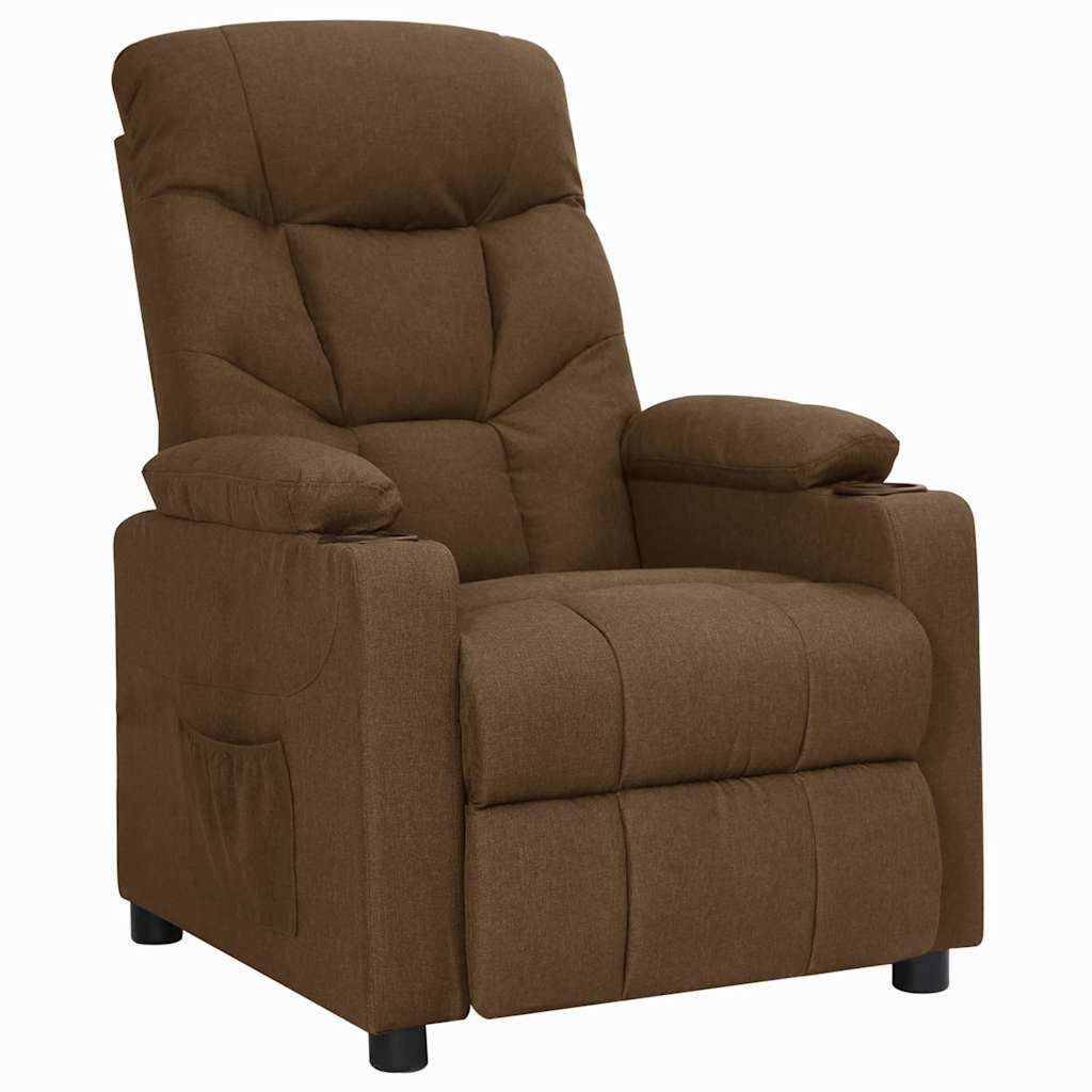 Reclinerfåtölj brun tyg