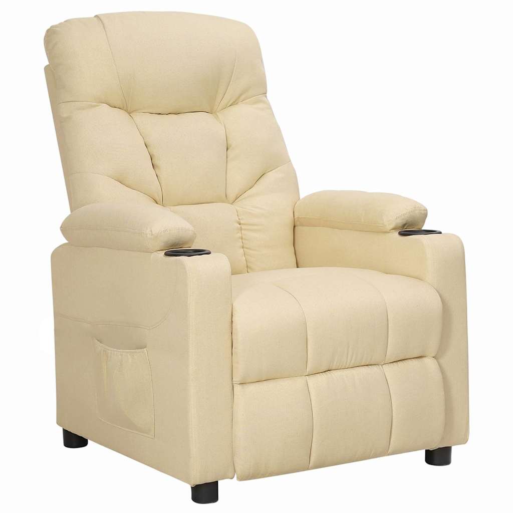 Reclinerfåtölj gräddvit tyg