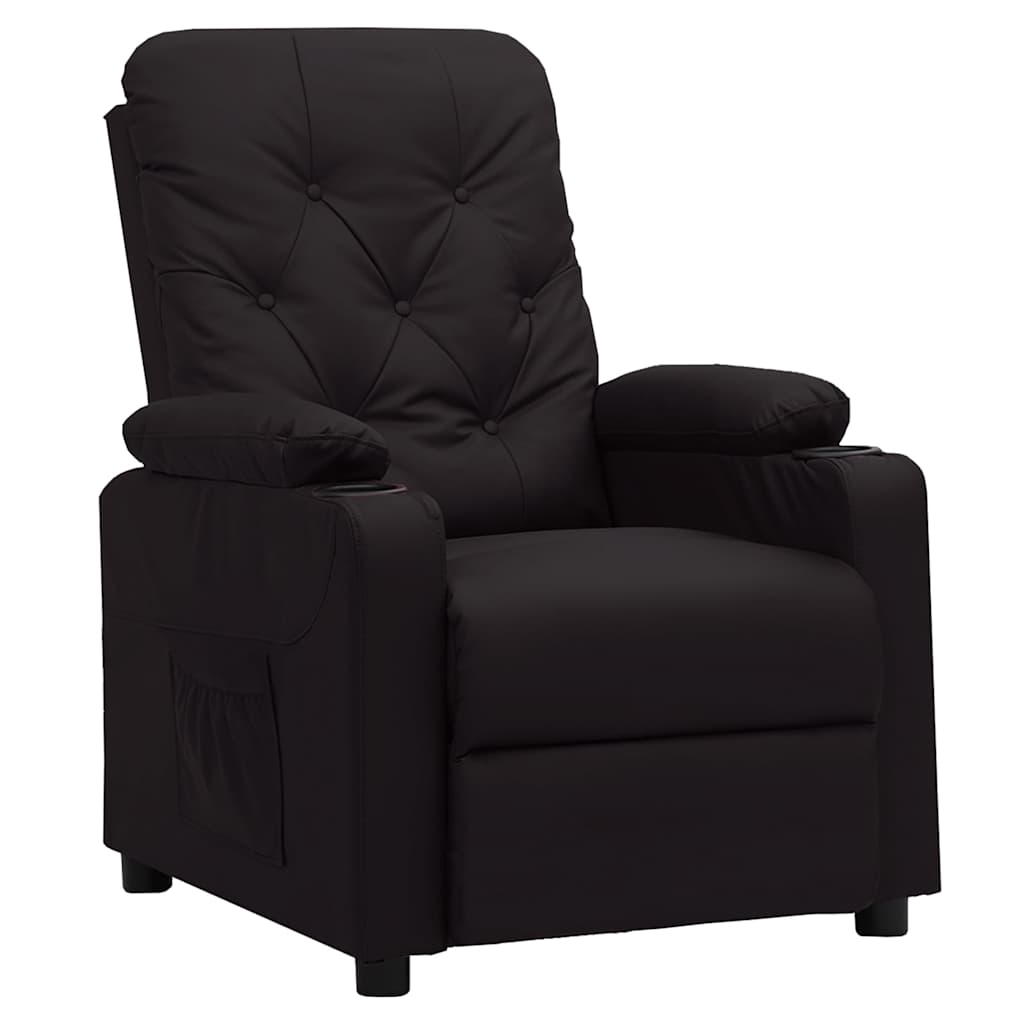 Reclinerfåtölj svart konstläder