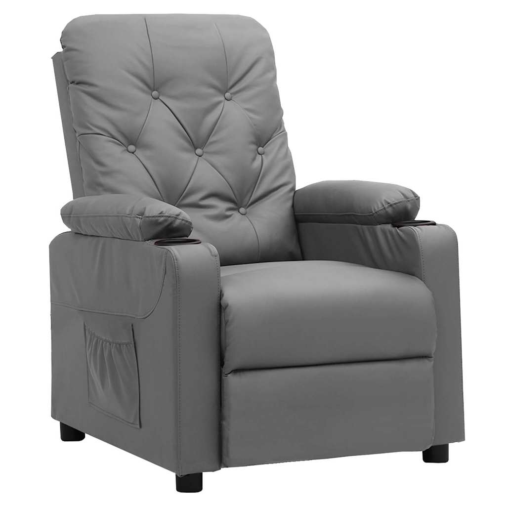 Reclinerfåtölj grå konstläder