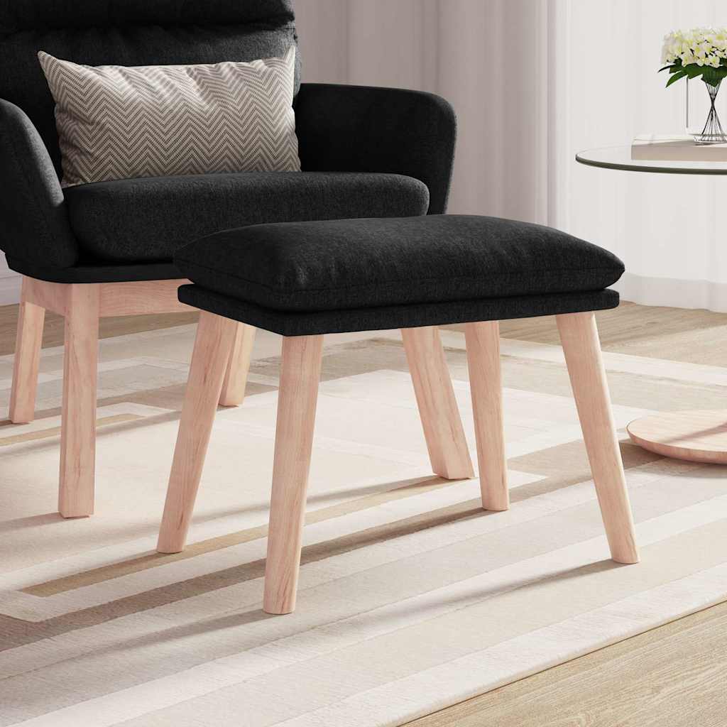 Fotpall svart 45x29,5x35 cm tyg