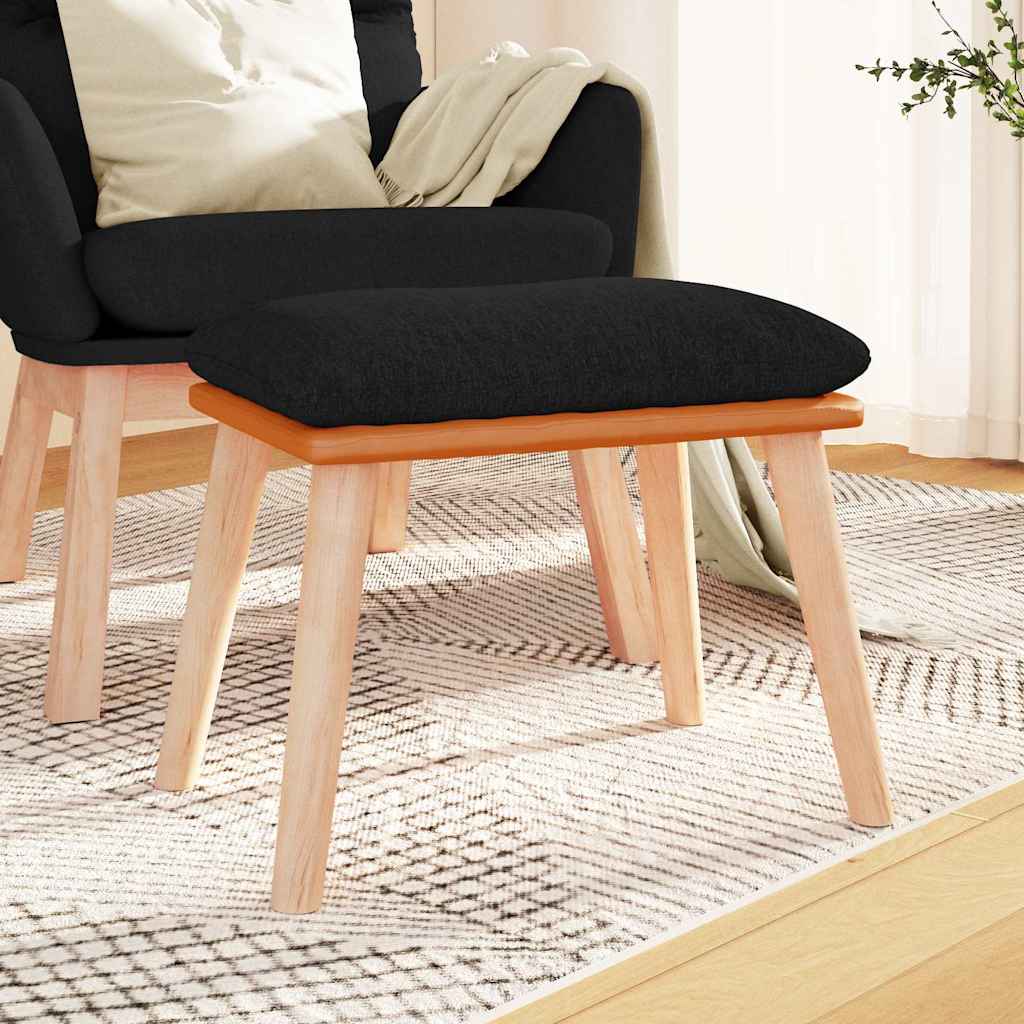 Fotpall svart 45x29,5x35 cm tyg och konstläder
