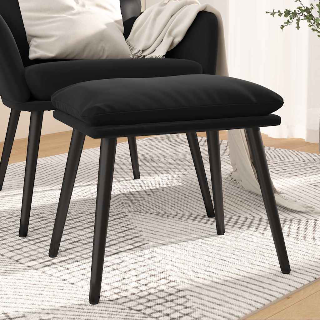 Fotpall svart 45x29,5x35 cm sammet