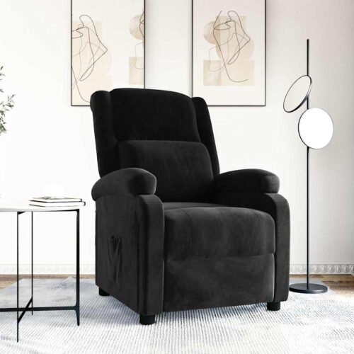 Reclinerfåtölj svart sammet
