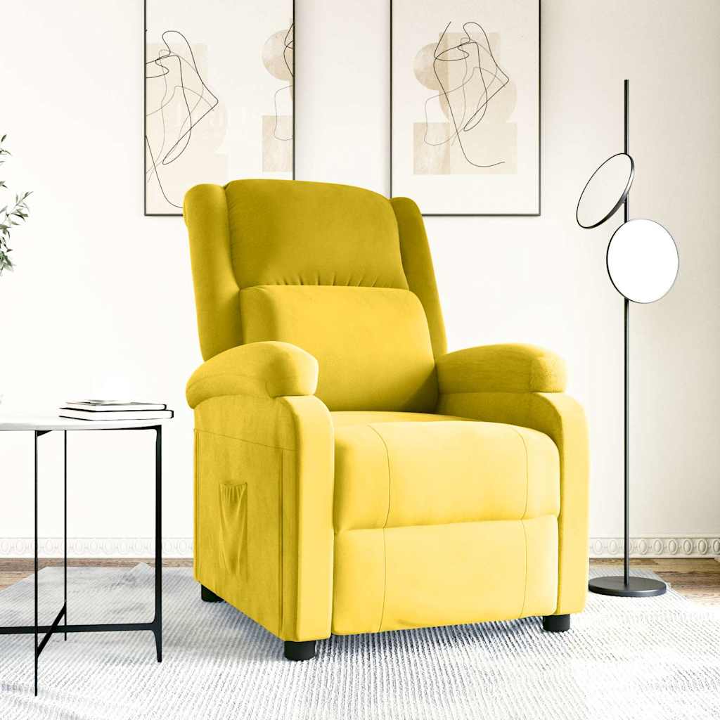 Reclinerfåtölj gul sammet