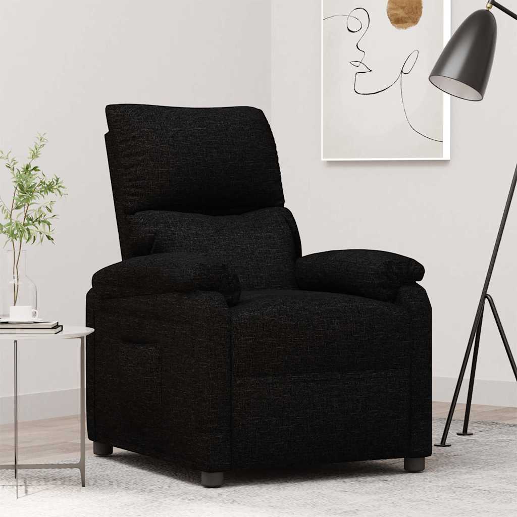Reclinerfåtölj svart tyg